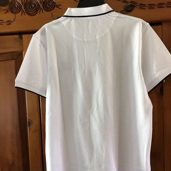 ROBERTO Cavalli polo shirt white with black accent slim fit size XL - Picture 6 of 6